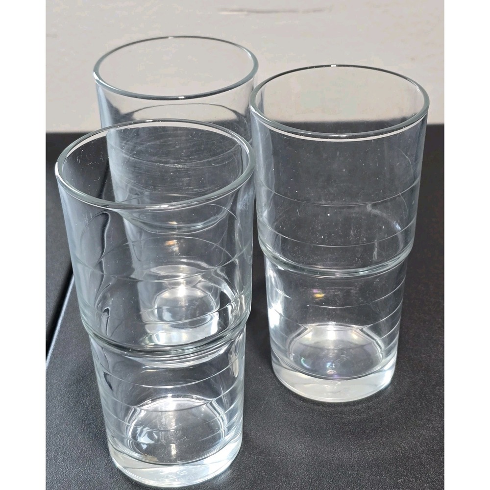3 IKEA Svepa Glasses 10288 Stackable 4 3/4" Glass Tumblers Made in Italy